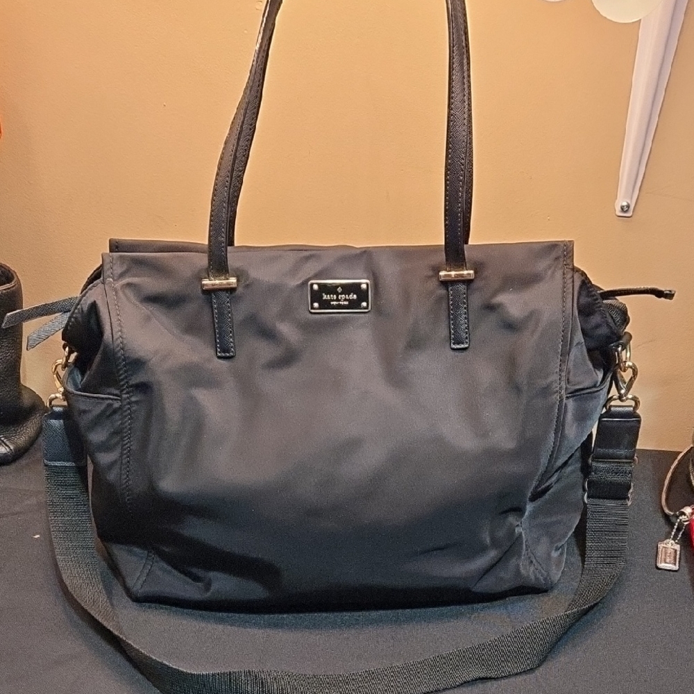 Kate Spade Black Tote Bag/ Diaper Bag EUC